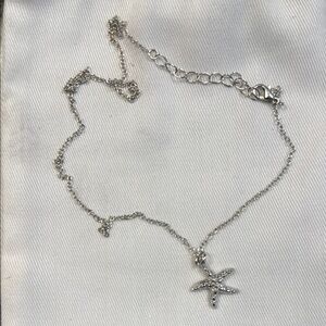 Silver Starfish Pendant Necklace